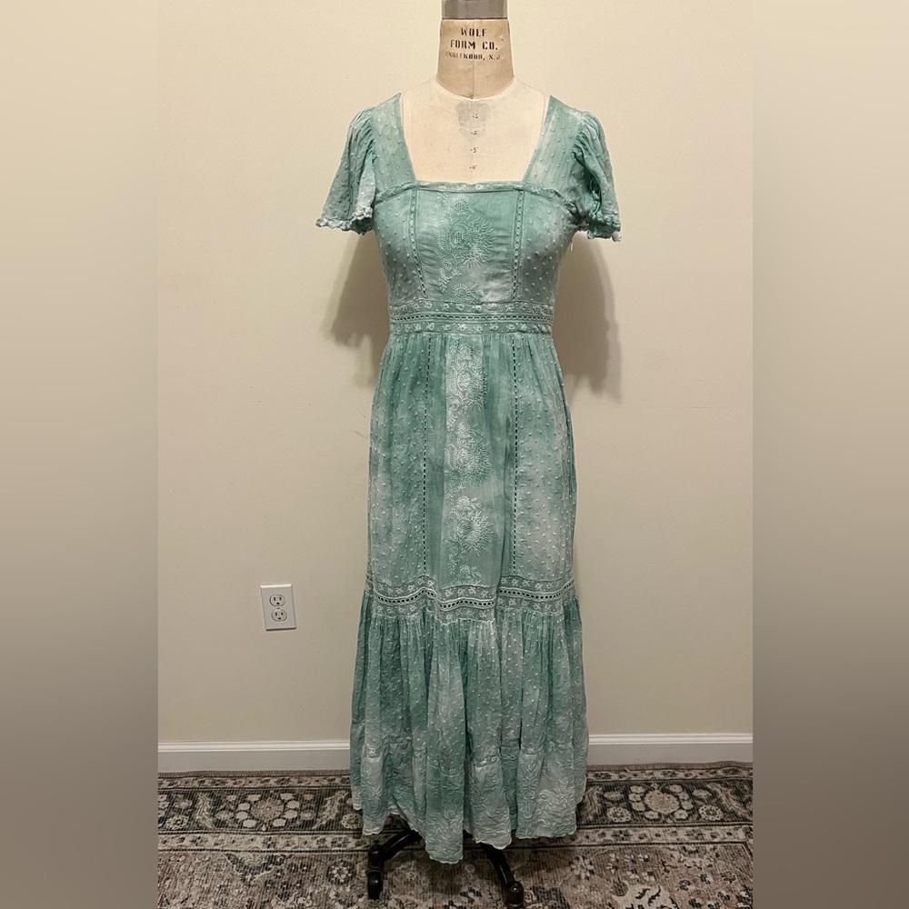 LoveShackFancy green hand dyed Norma dress.